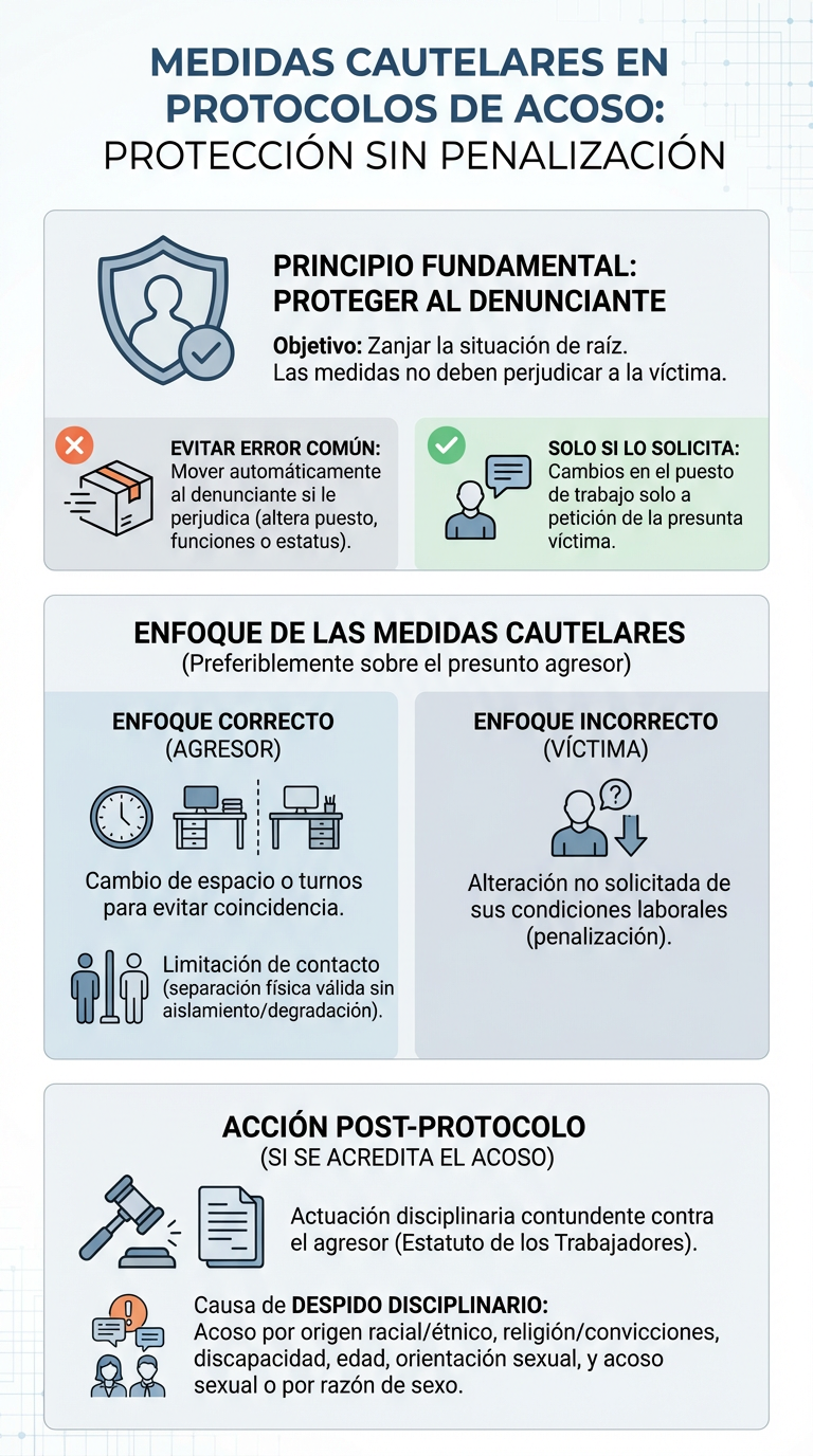 Medidas cautelares en protocolos de acoso (Infografía)